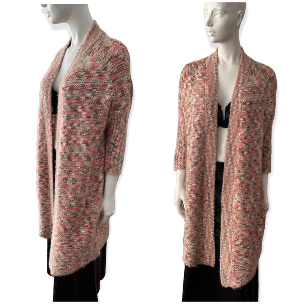 Shrinking Violet Chunky Knit Pink Marl Cardigan
